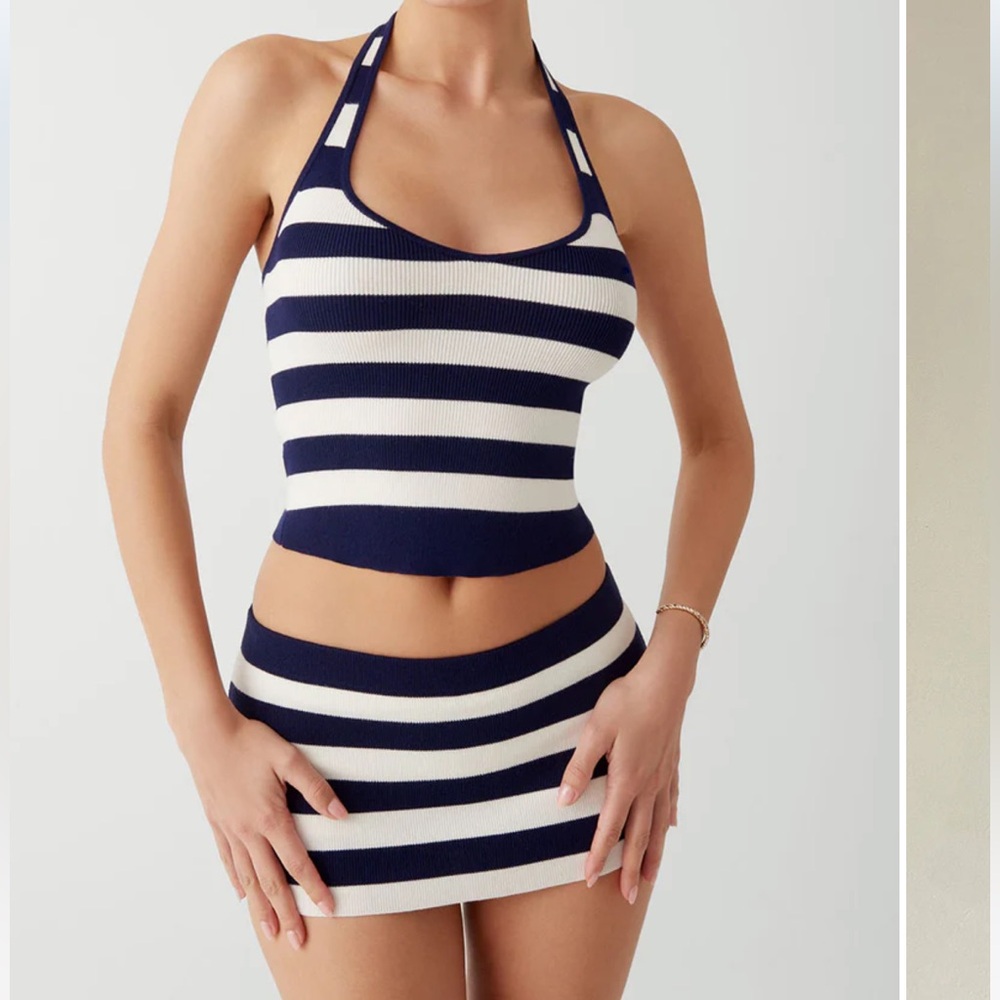 Frankie's Bikinis Mariana Set in Sea Stripe